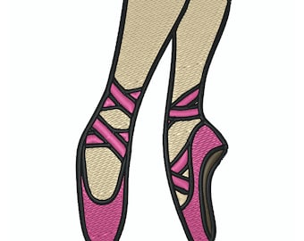 Ballet Shoes Embroidery Design – Pointe Shoes, Dance (Digital Download)