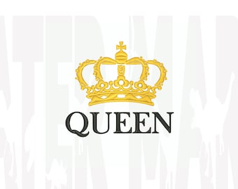 Diseño de bordado de corona de reina: patrón de bordado a máquina (descarga digital)