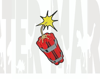 Diseño de bordado de parche de dinamita (descarga digital)