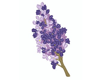 Lilac Floral Digital Embroidery Design (Digital Download)