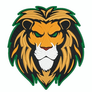 Lion Patch Embroidery Design for Machine Embroidery- dst, exp, dst, pes, pec, sew, jef, pcs, csd, xxx, emd, vip, jef - etc