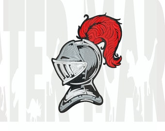 Diseño de bordado de casco de caballero medieval: bordado a máquina (descarga digital)