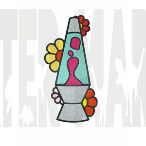 Lava Lamp Patch Digital Embroidery Design for  Machine Embroidery - dst, exp, dst, pes, pec, sew, jef, pcs, csd, xxx, nas, emd, vip