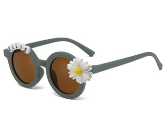 Gepersonaliseerde Daisy-zonnebril voor kinderen Aangepaste babynaamtinten Uniek peutercadeau