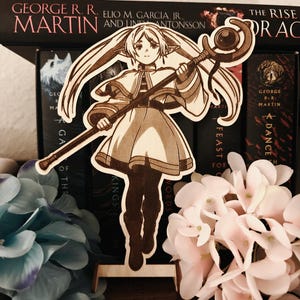 Frieren Mage, Wood figure, Desk stand decor - Anime Manga - Journey&#39;s End