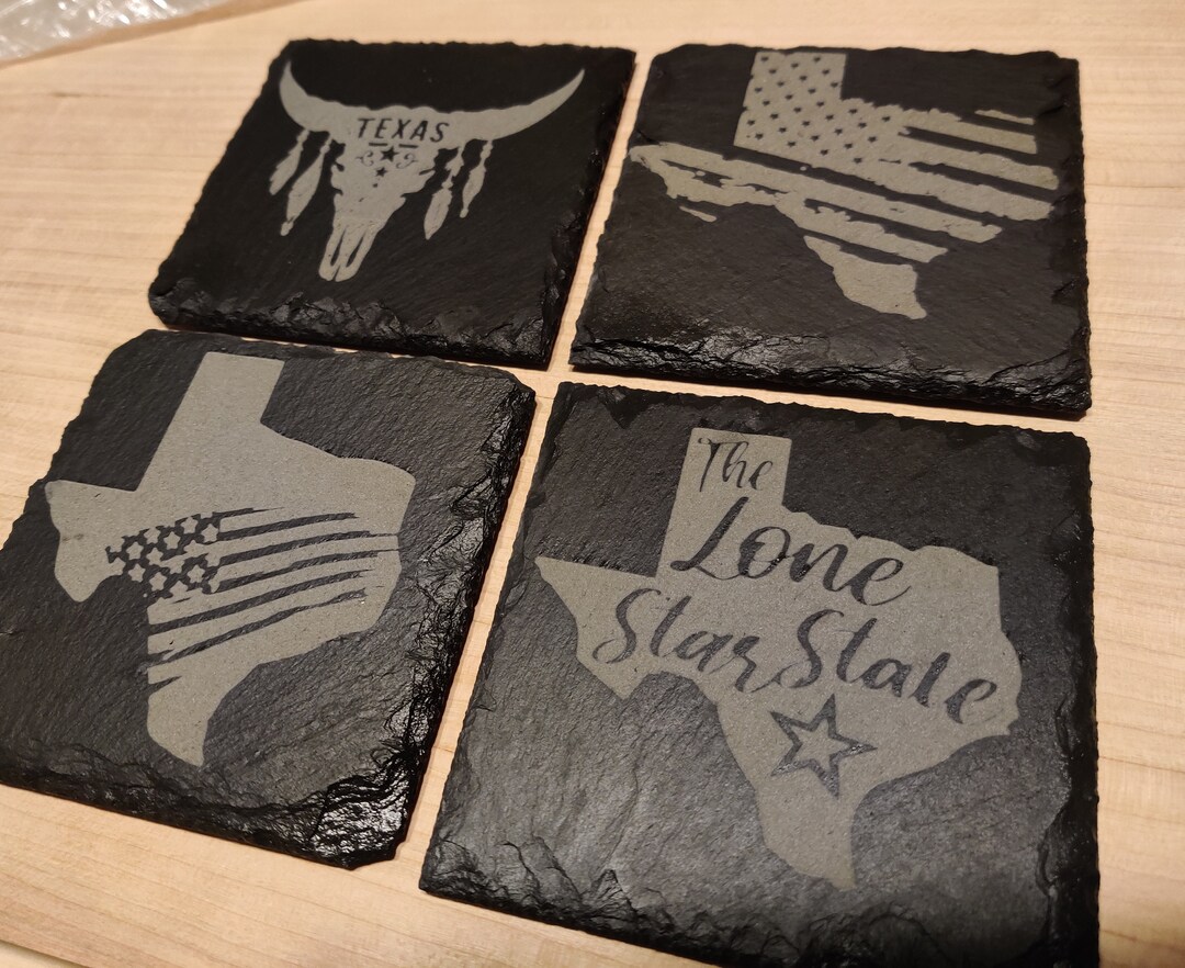 Texas Slate Coasters 4 Pack Bar Decor Gifts for Men Etsy