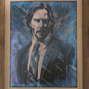John Wick Painted Framed Artwork