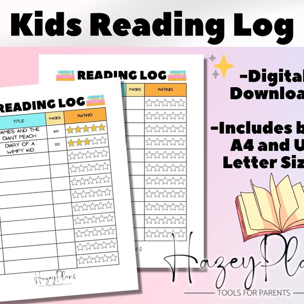 Reading List Tracker Printable Homework Etsy Reading List Tracker Printable Homework Etsy
