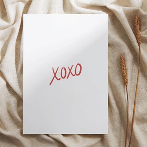 Simple XOXO Tarjeta del Día de San Valentín Descarga digital instantánea
