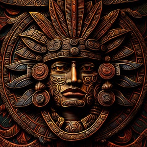Mayan Wall Art / Digital Print / Mayan Art / Vibrant Wall Art / 2 ...