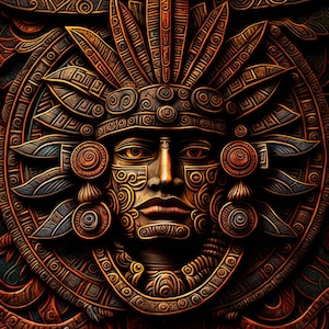 Mayan Wall Art / Digital Print / Mayan Art / Vibrant Wall Art / 2 ...