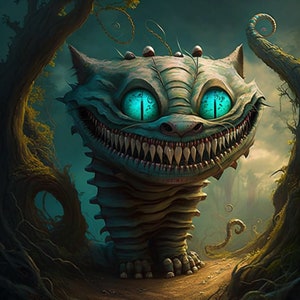 Cheshire Cat Digital Art / Wandkunst / Digital Download / Cheshire Cat Print / Instant Download / 300 Dpi / JPG PNG SVG