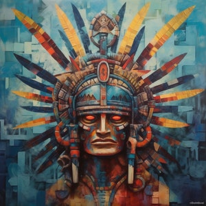 Mayan Wall Art / Digital Print / Mayan Art / Vibrant Wall Art / Digital Download / 2000x2000 pixels 300 DPI