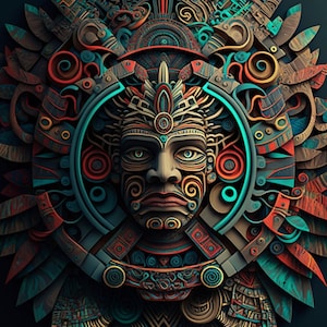 Aztec Wall Art / Digital Wall Art / Abstract Wall Art / Digital Download / Ancient Wall Art / JPG PNG SVG