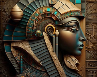 Egyptian Wall Art / Digital Print / Egyptian Art / Vibrant Wall Art / Digital Download