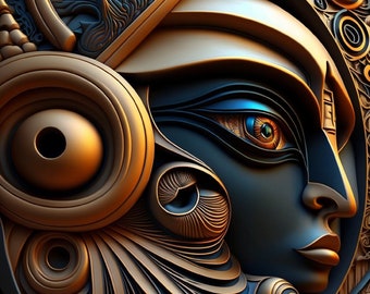 Egyptian Wall Art / Digital Print / Egyptian Art / Vibrant Wall Art / Digital Download