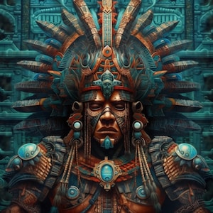 Mayan Wall Art / Digital Print / Mayan Art / Vibrant Wall Art / Digital Download / 2000 2000 Pixels 300 DPI