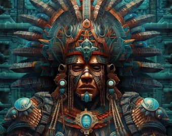 Mayan Wall Art / Digital Print / Mayan Art / Vibrant Wall Art / Digital Download / 2000 2000 Pixels 300 DPI