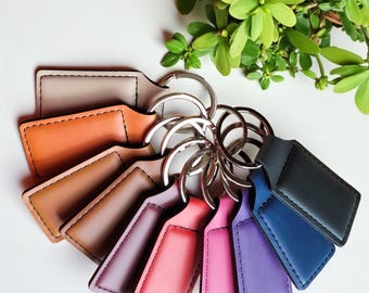 Custom made engraved leather keyrings, engraveable personalized keyrings