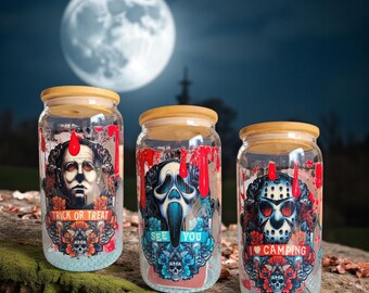 Horror Movie Character Halloween Drinkware, Spooky Trio Set