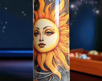 Celestial Tumbler: Sun & Moon Witchy Drinkware - Halloween Cup