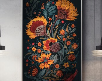 Large Wall Art floral Wall Art Original Painting Textured Painting gift Home Decor Bedroom Wall Decor Living Room Wall Art Flower Blossom