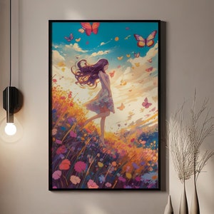 Aesthetic art Pink Wall art Purple Wall Art Bedroom Decor Digital girly wall art preppy room decor teen girl room decor trendy wall art