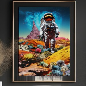 Astronaut wall art poster wall art vintage space poster spaceman illustration digital astronaut poster spaceman poster