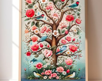Tree of Life Art Spiritual Wall Art Tree of Life Poster Wall Art Tree Rings Print Botanical Art Forest Wall Art Witchy Home Decor