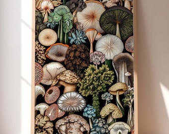 Mushroom wall art mushroom print cottagecore decor mushroom poster wall mushroom decor goblincore wall art goblincore mushroom art