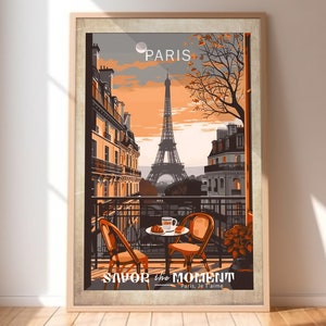 Digitale prints van Parijs - Eiffeltoren, vintage kaart, café en modekunst - perfect Frans decor
