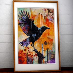 Corvid Magic Wall Art Instant Download Digital Print for Bird Lovers