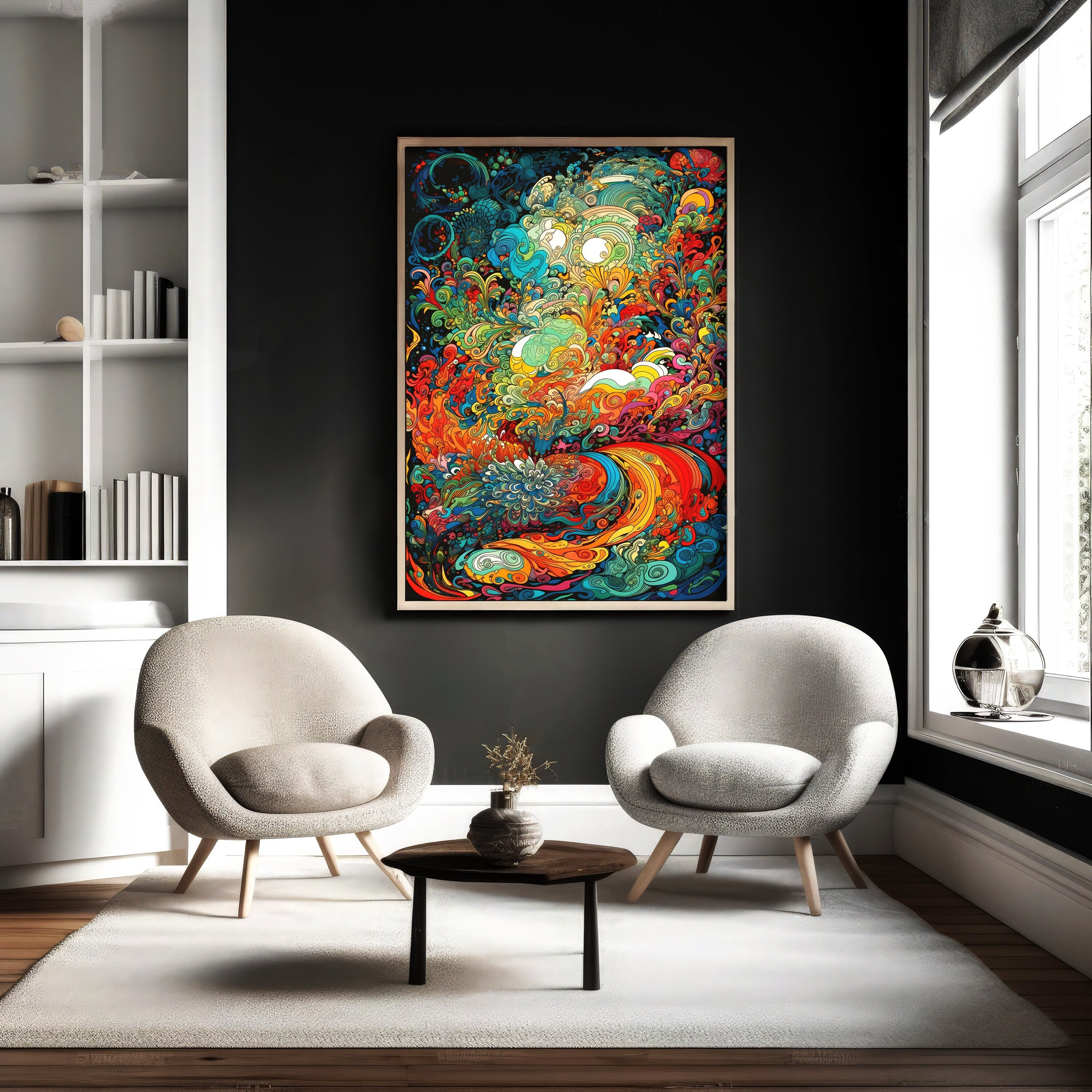Psychedelische Kunst, trippige Kunst, psychedelische seltsame Kunst,  groovige Wandkunst, surreale Kunst, funky Wandkunst, Hippie-Wandkunst,  trippiges Poster, Schwarzlicht-Dekor - Etsy Schweiz, image size:3000x3000