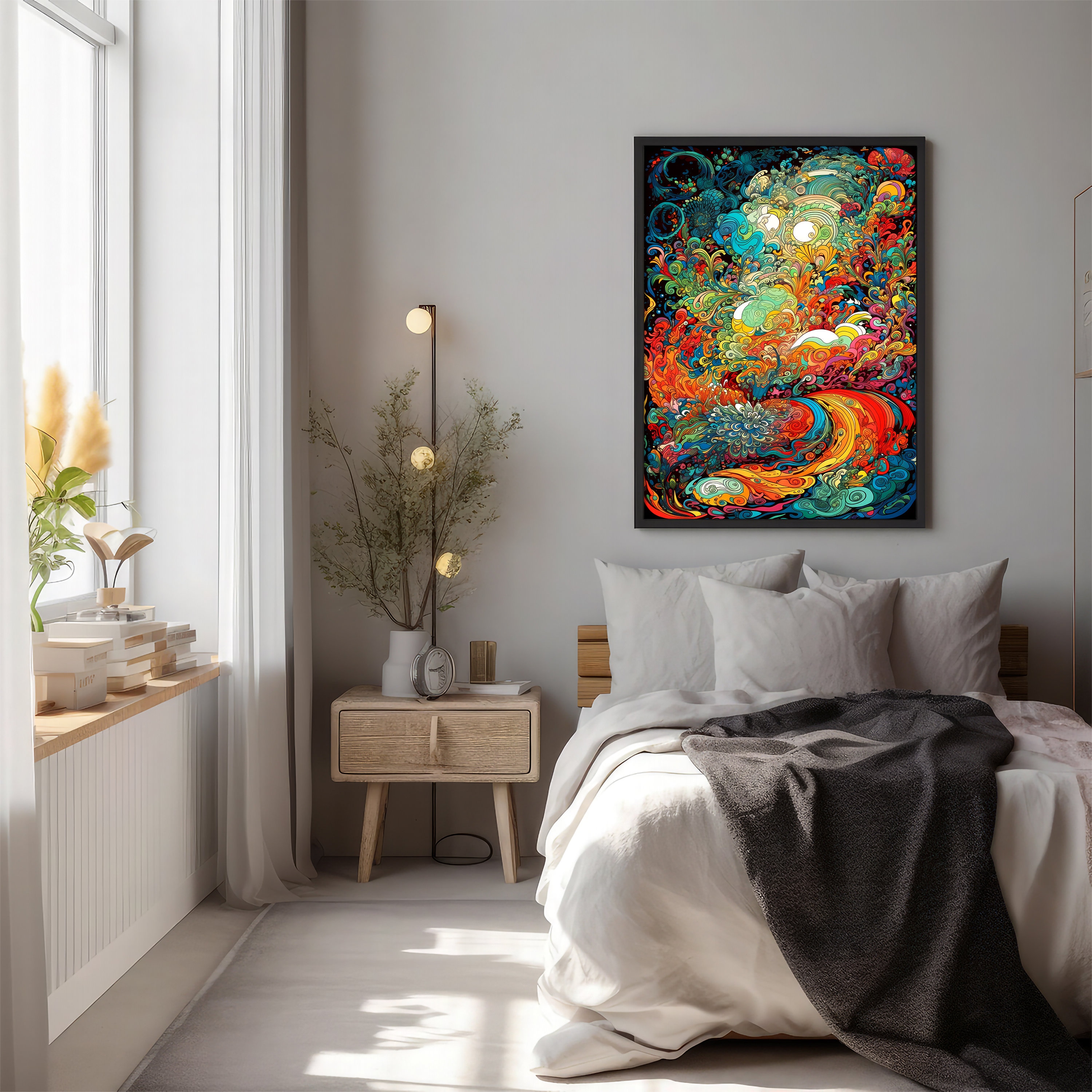 Psychedelische Kunst, trippige Kunst, psychedelische seltsame Kunst,  groovige Wandkunst, surreale Kunst, funky Wandkunst, Hippie-Wandkunst,  trippiges Poster, Schwarzlicht-Dekor - Etsy Schweiz, image size:3000x3000