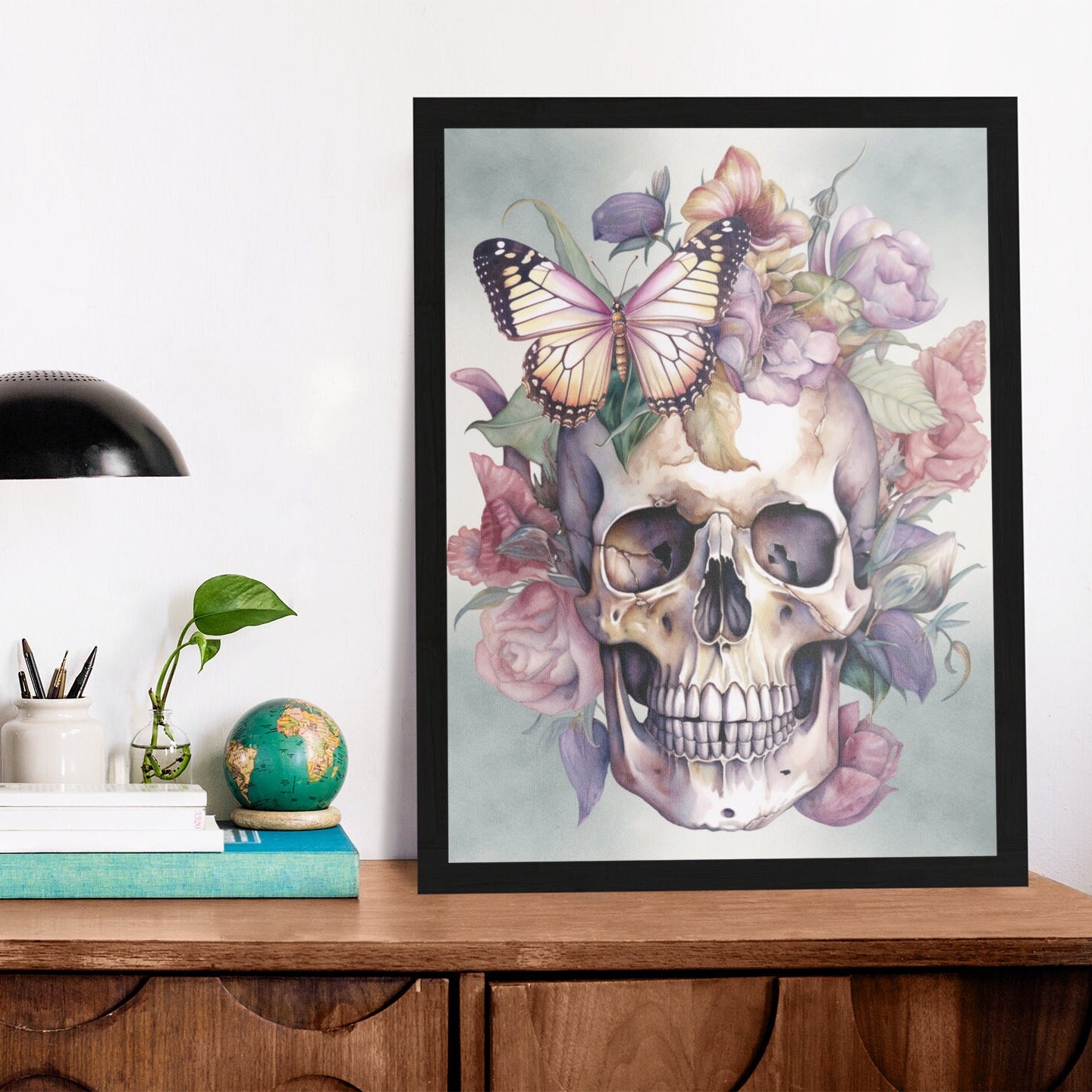Boho Skull Art Print Sugar Skull Instant Download Printable - Etsy
