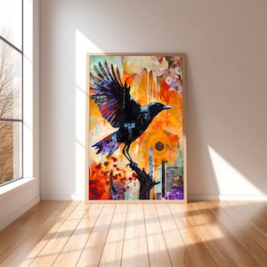 Corvid Magie Wand Kunst Sofortiger Download Digitaldruck für Vogelliebhaber