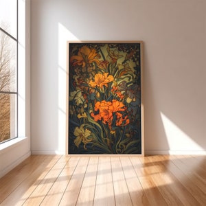 Art Nouveau Print Flower Art Print Vintage Flower Print Botanical Print Eclectic Wall Downloadable Prints Vintage Poster Printable Wall Art