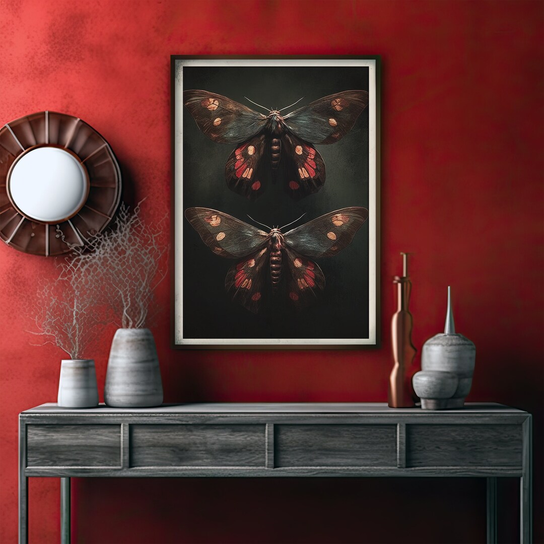 Vintage Wall Decor Printable Wall Art Moth Wall Art Moth Printable Art ...