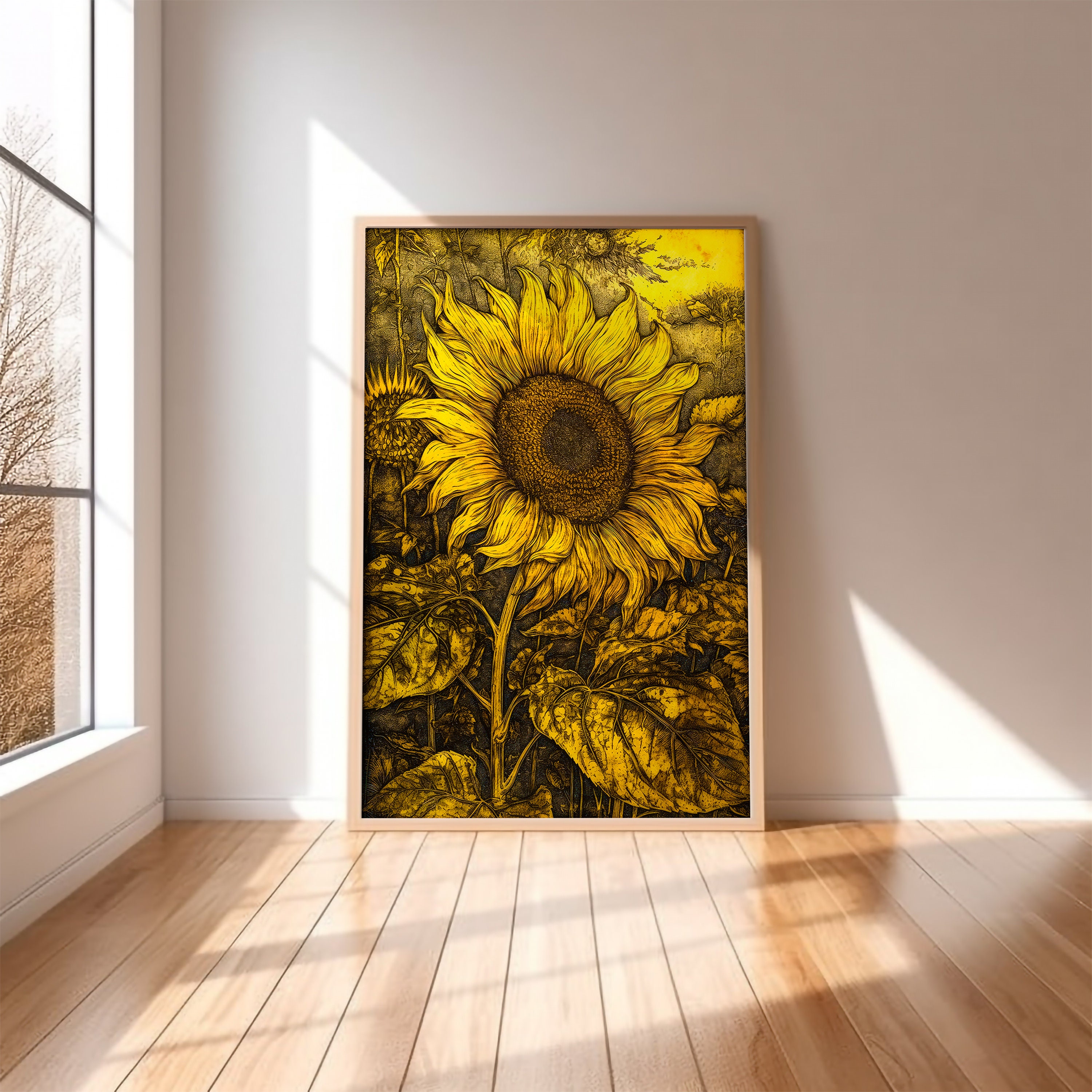 Vintage Sunflower Print Flower Illustration Botanical Prints Etsy