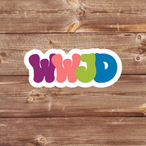 WWJD Sticker – Christian Vinyl Sticker | Faith-Based Inspirational Sticker for Laptops | Christian Gift