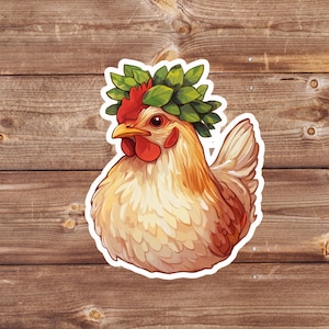 Cute Chicken Sticker | Farm Animal Sticker | Chicken Lover Gift | Adorable Chicken Decal | Vinyl Waterproof Sticker | Laptop Sticker