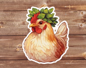 Cute Chicken Sticker | Farm Animal Sticker | Chicken Lover Gift | Adorable Chicken Decal | Vinyl Waterproof Sticker | Laptop Sticker