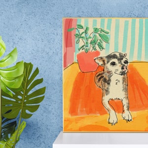 Impressão de retrato de animal de estimação personalizado • Impressão de pintura digital de cachorro pintada digitalmente a partir de foto • Presente memorial para animal de estimação • Presente de perda de animal de estimação