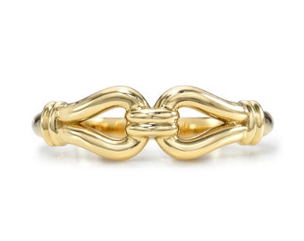 14K Double Loop Ring I Endless Love Jewelry I Double Knot Ring I Love Knot Ring I Dainty Double Knot Ring I Promise Ring I Unique Love Ring.