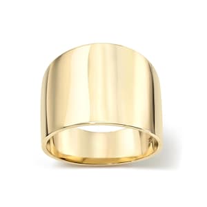 14K Gold Cigar Band I 15 MM Wide Solid Gold Cigar Band I Wide Statement Band I Wide Tapered Cigar Band I Wedding Band I Unique Cigar Band.