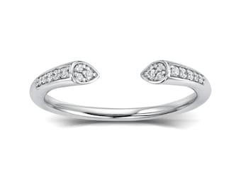 14K Dainty Stackable Diamond Band I Womens Band I Wedding Band I Dainty Unique Band I Diamond Band I Sofia Diamond Band I Unique Design.