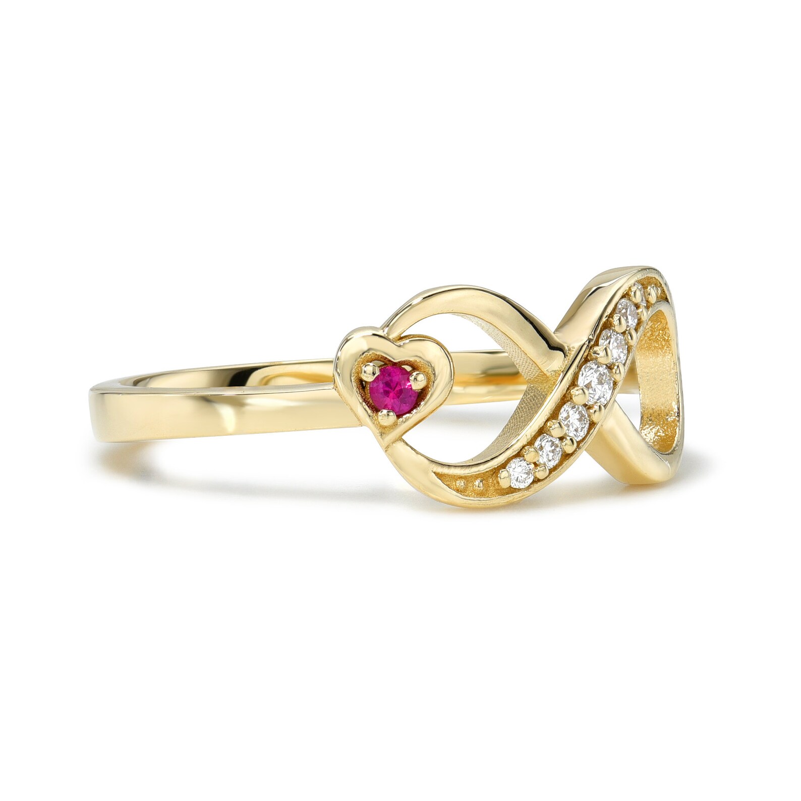 14K Diamond Infinity Ring I Gold Infinity Ring I Gold Diamond Infinity ...