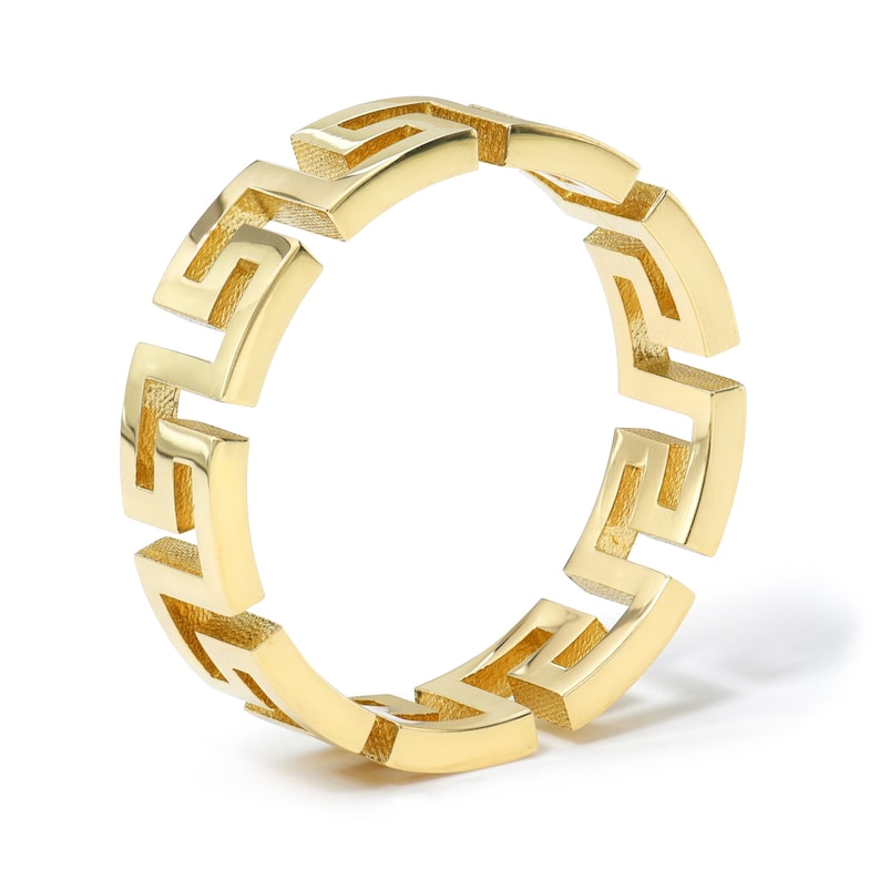 14K Gold Greek Key Ring I Geometric Greek Key Ring I Greek Key Jewelry ...