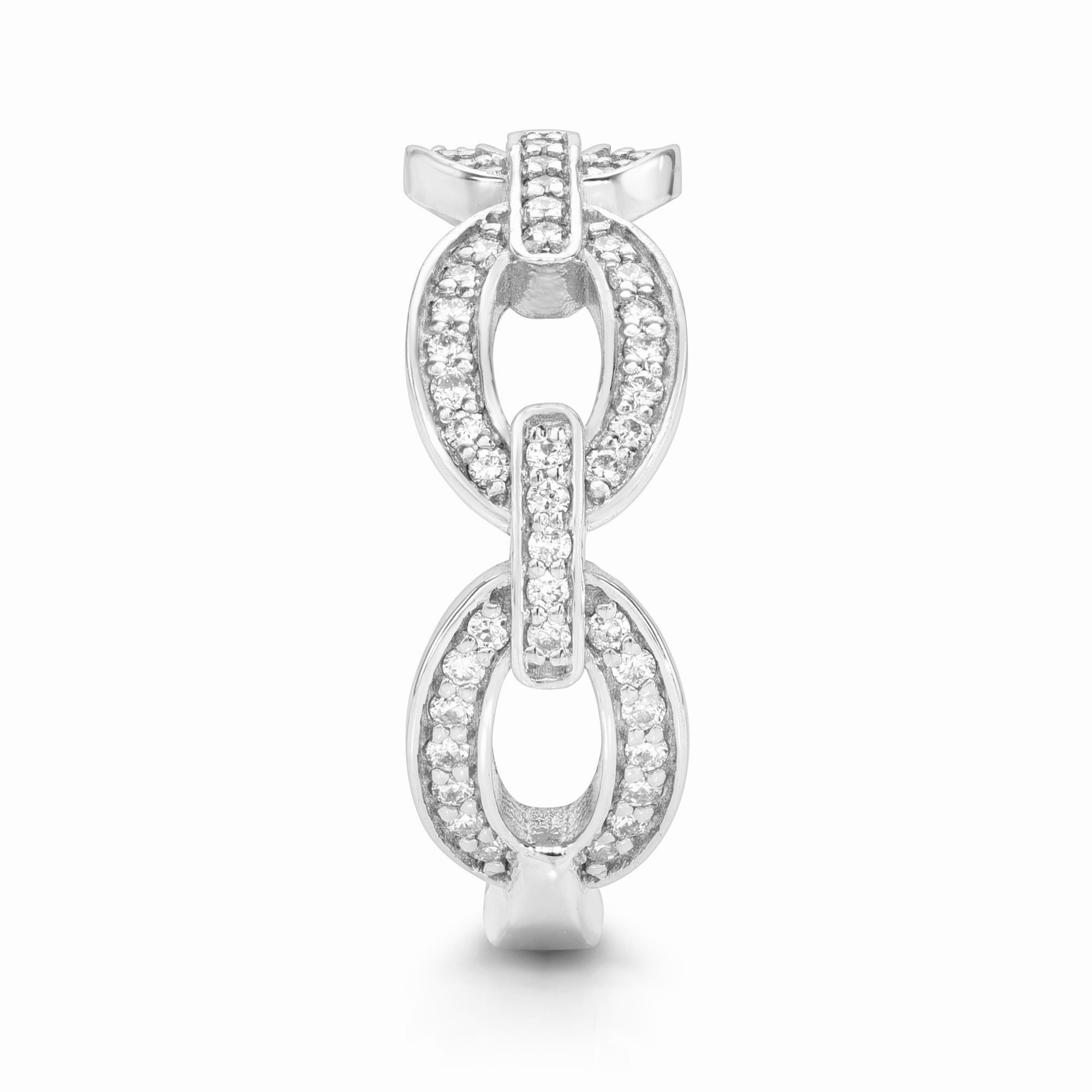 14K Gold Chain Ring I Women Diamond Link Ring I Dainty Diamond Etsy