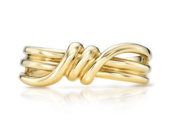 14K Solid Gold Knot Ring I 5.80 MM Wide Love Knot Ring I Infinity Knot Ring I Love Knot Ring I Statement Knot Ring I Unique Knot Ring.
